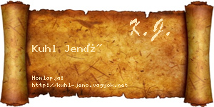 Kuhl Jenő névjegykártya